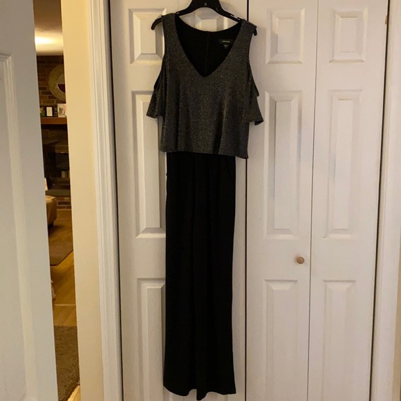 Cold shoulder dressy black pantsuit WITH POCKETS - Picture 1 of 7